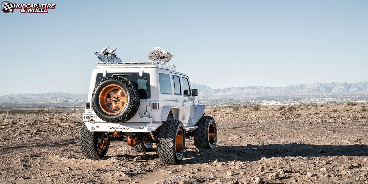 vehicle gallery/jeep wrangler fuel forged ff15 22X12  Brushed Gloss Transparent Copper wheels and rims