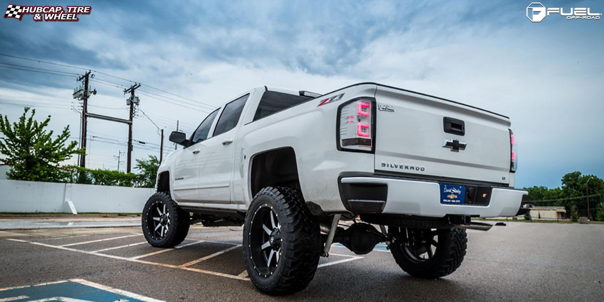 vehicle gallery/chevrolet silverado 1500 fuel maverick d537 22X10  Matte Black & Machined Face wheels and rims