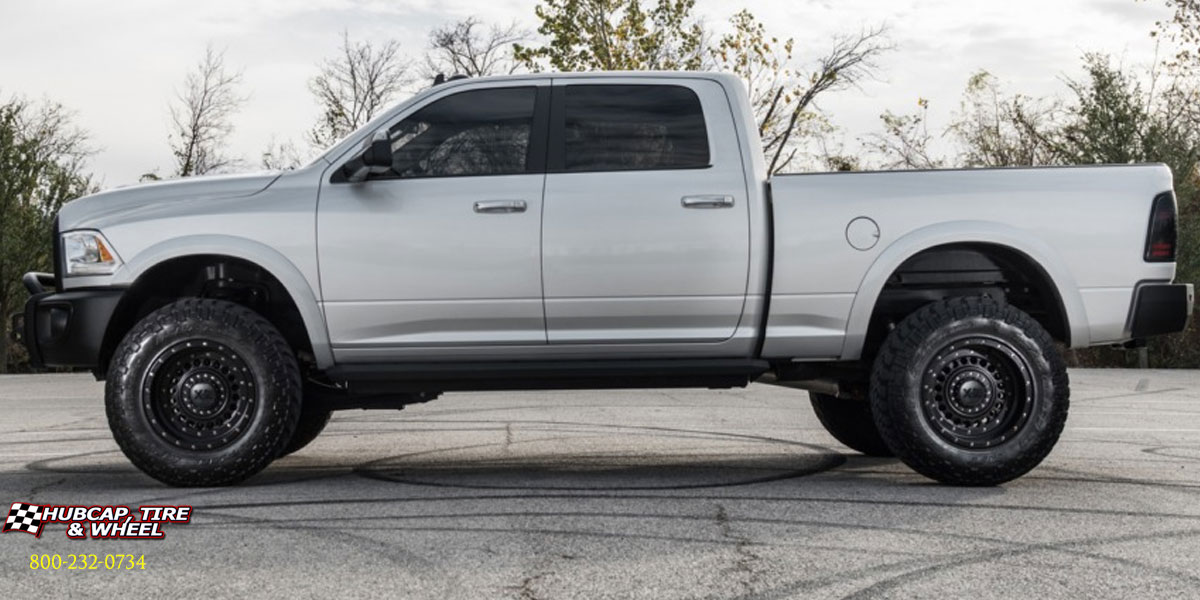 vehicle gallery/2017 dodge ram 2500 xd series xd136 panzer custom aftermarket  Satin Black wheels and rims