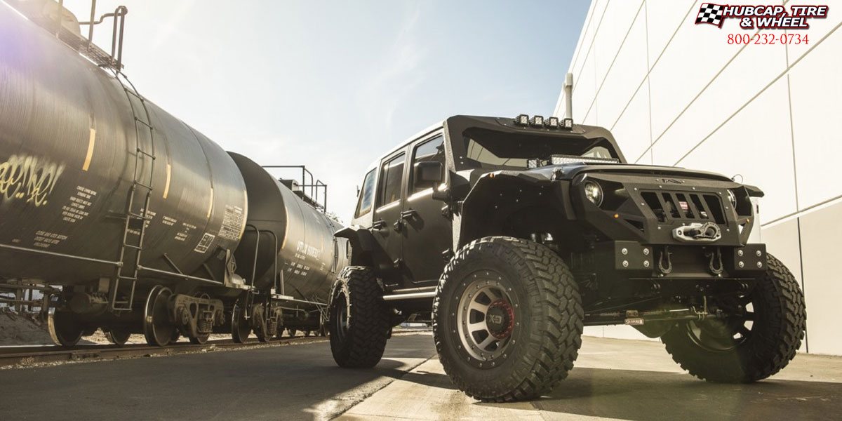 vehicle gallery/jeep wrangler xd series xd136 panzer custom aftermarket  Satin Black w/ Dark Tint wheels and rims