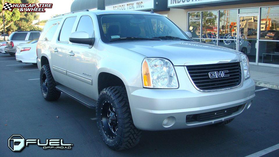 vehicle gallery/gmc yukon xl fuel revolver d525 0X0  Matte Black & Milled wheels and rims