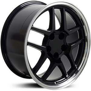 Corvette C5 Z06 Style (CV04)  Wheels Black Machined Lip