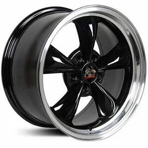 Fits Ford Mustang Bullitt Style (FR01)  Wheels Black Machined Lip