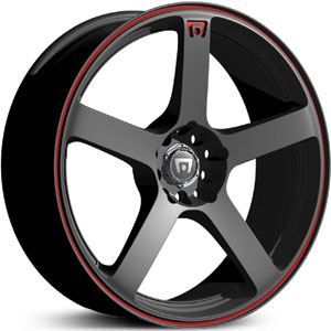 Motegi Racing MR116  Wheels Matte Black w/ Red Stripe