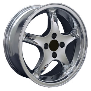 Fits Ford Mustang Cobra Style 4 Lug (FR04)  Wheels Deep Dish Chrome