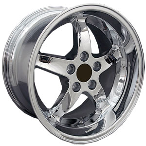 Fits Ford Mustang Cobra Style 5 Lug (FR04)  Wheels Chrome Deep Dish