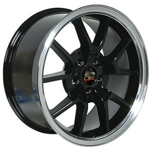 Fits Ford Mustang FR500 Style (FR05)  Wheels Black Machined Lip