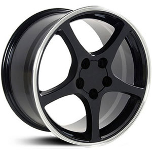 Chevy Corvette C5 Style (CV05) Black Machined Lip