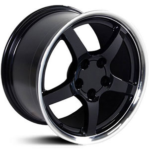 Corvette C5 Style (CV05)  Wheels Deep Dish Black w/Machined Lip