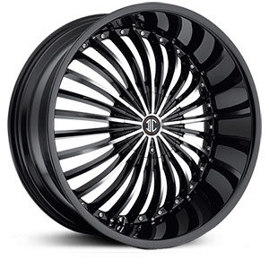 2Crave No.19  Wheels Glossy Black / Machined Face / Glossy Black Lip 