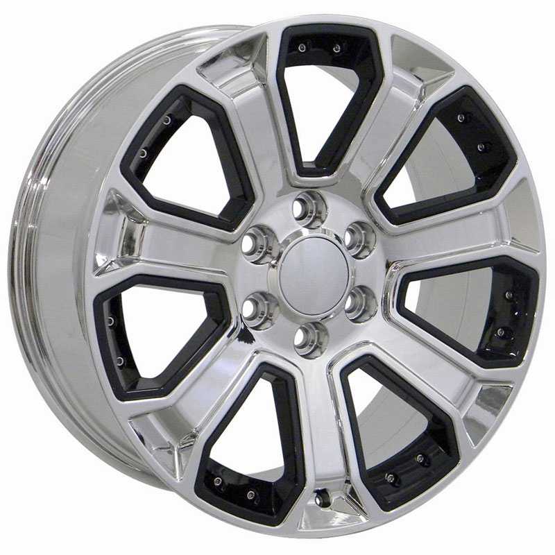 Chevy Silverado 1500 Style (CV93)  Wheels PVD Chrome w/ Black Inserts