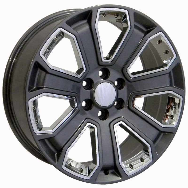 Chevy Silverado 1500 Style (CV93)  Wheels PVD Gunmetal w/ Chrome Inserts