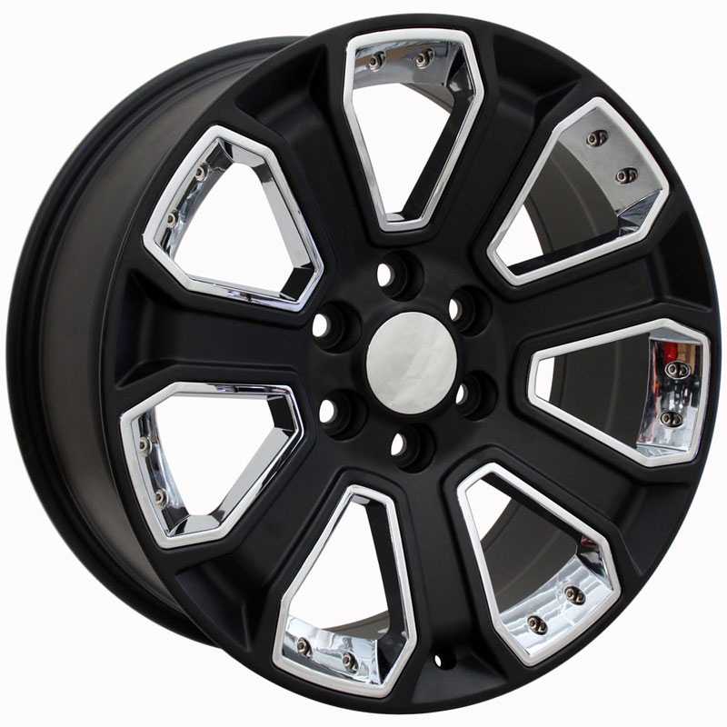 Chevy Silverado 1500 Style (CV93) Satin Black w/ Chrome Inserts