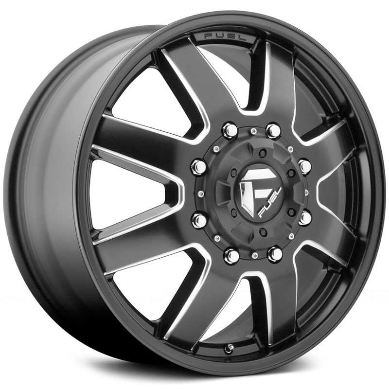 Fuel D538 Maverick Dually  Wheels Matte Black Milled (Front)