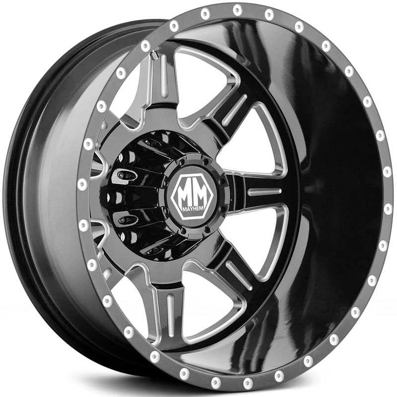 Mayhem Monstir Dually 8101  Wheels Black/Milled Spokes (Rear)