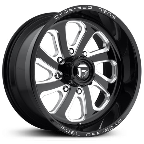 Fuel D587 Flow 8 Lug Gloss Black Milled