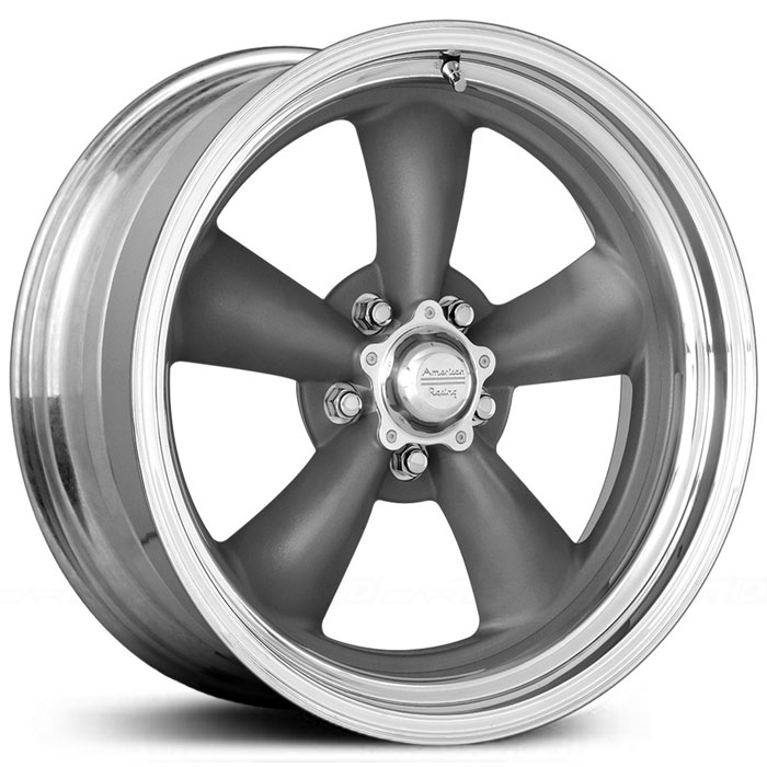 American Racing Vintage VN215 Classic Torq Thrust II 1pc  Wheels Gray w/ Machined Lip