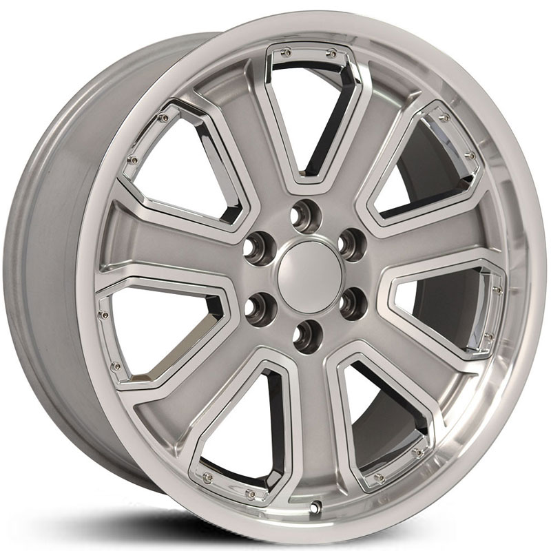 Chevy Silverado 1500 (CV93) Deep Dish Hyper Black Machined w/ Chrome Inserts