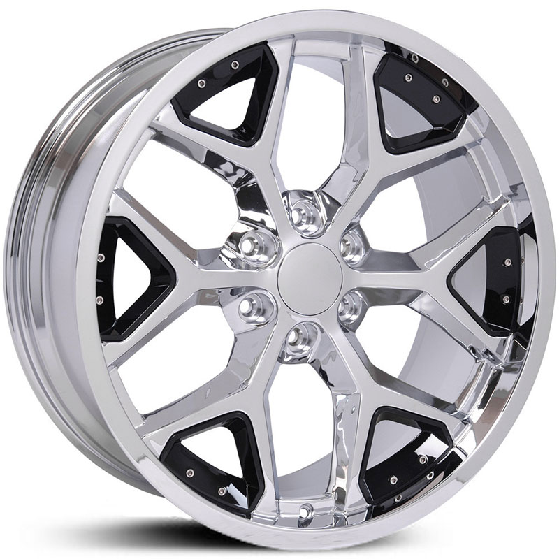 Chevy Silverado 1500 (CV98) Deep Dish Chrome w/ Black Inserts