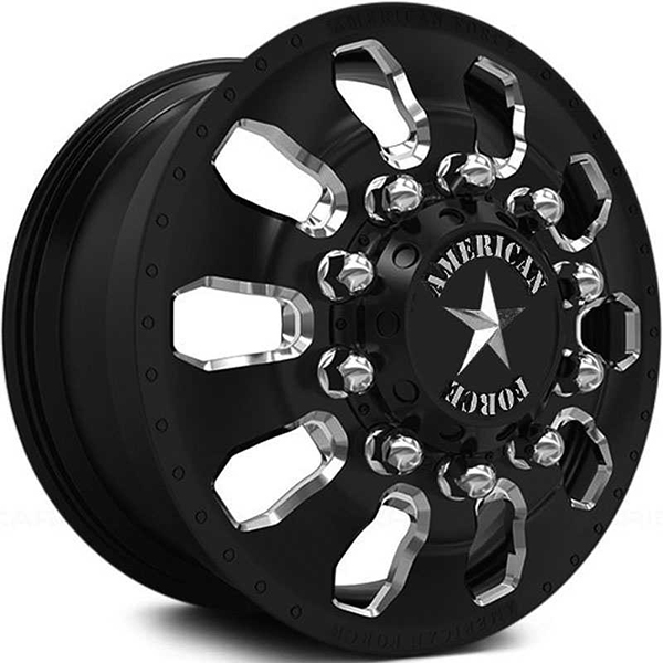 American Force Dually Avid  Wheels Black & Milled Windows