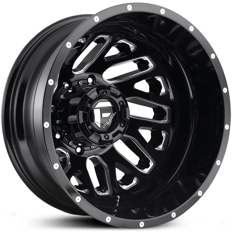 Fuel D581 Triton Dually  Wheels Gloss Black & Milled (Rear)