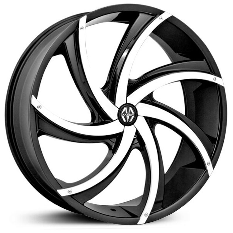 Massiv 920 Turbino  Wheels Black w/ Chrome Accents