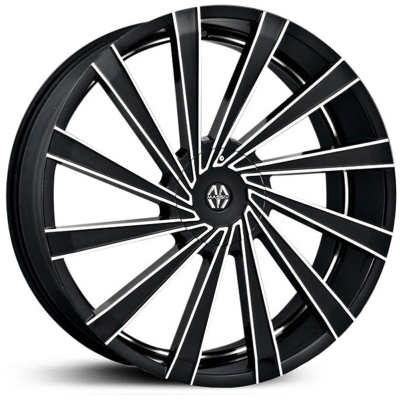 Massiv 921 Vertagio  Wheels Black Machined Face w/ Undercut Pinstripe