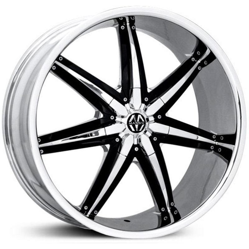 Massiv 923 Spline  Wheels Chrome w/ Black Accents