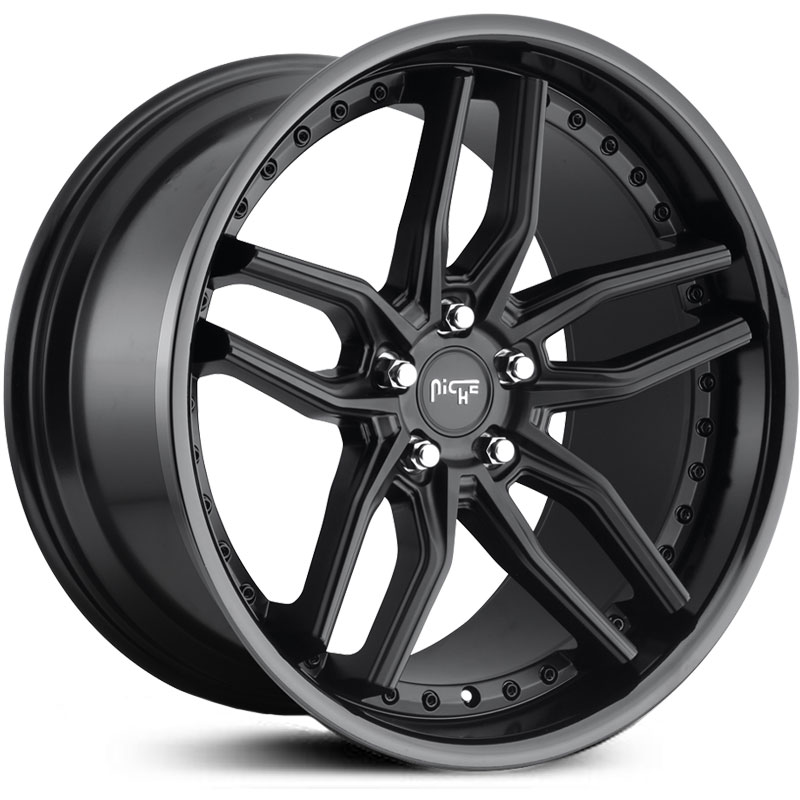 Niche M194 Methos  Wheels Matte Black w/ Gloss Black Lip