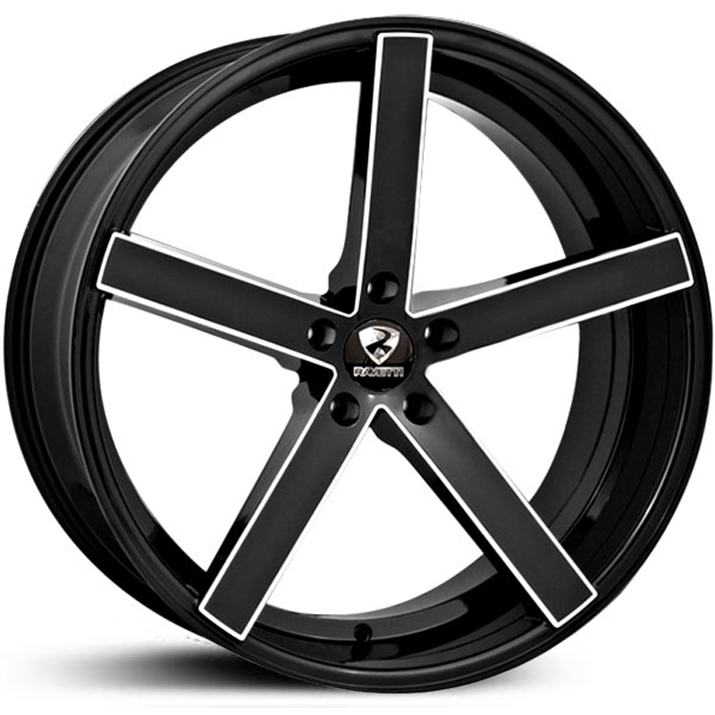 Ravetti Model 1  Wheels Gloss Black Milled Spokes