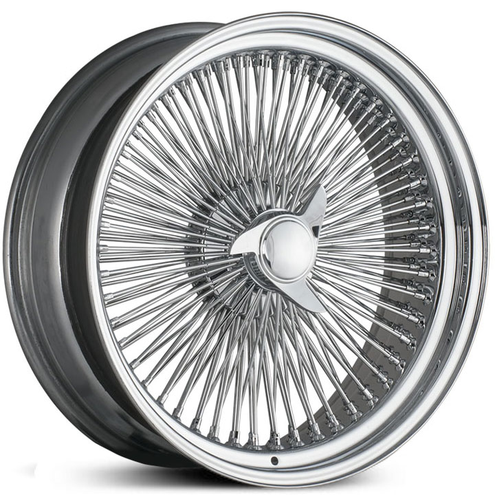 Player Wire  Wheels 100 Spoke Chrome Three-Wing Cap