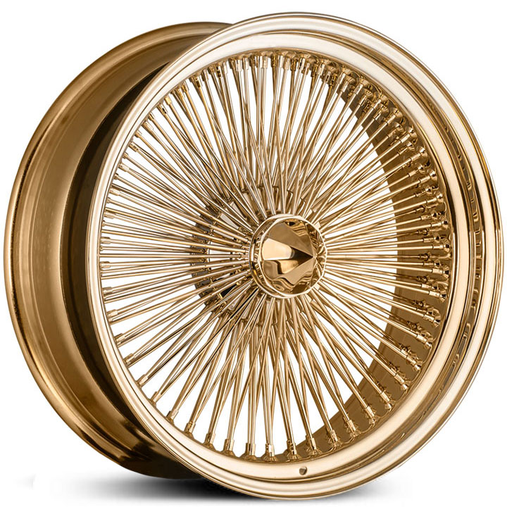 Player Wire  Wheels 150 Spoke All Gold Bullet Cap