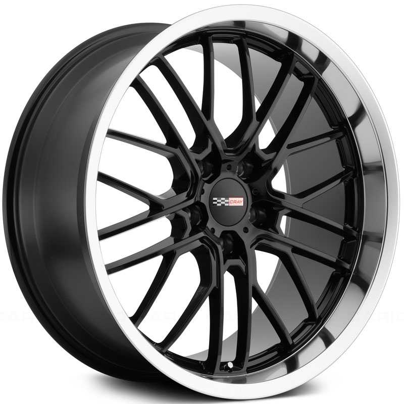 Cray Eagle  Wheels Gloss Black w/ Mirror Cut Face Lip