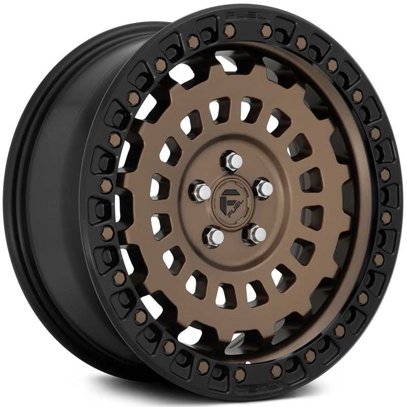 Fuel D634 Zephyr  Wheels Matte Bronze w/ Black Lip