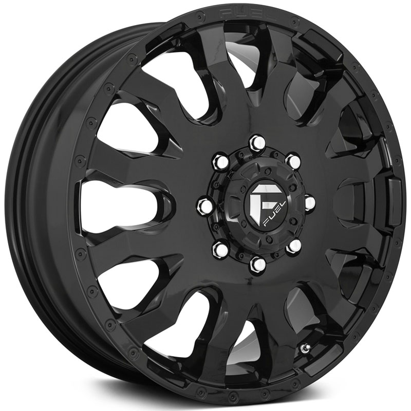 Fuel D675 Blitz Dually  Wheels Gloss Black Front