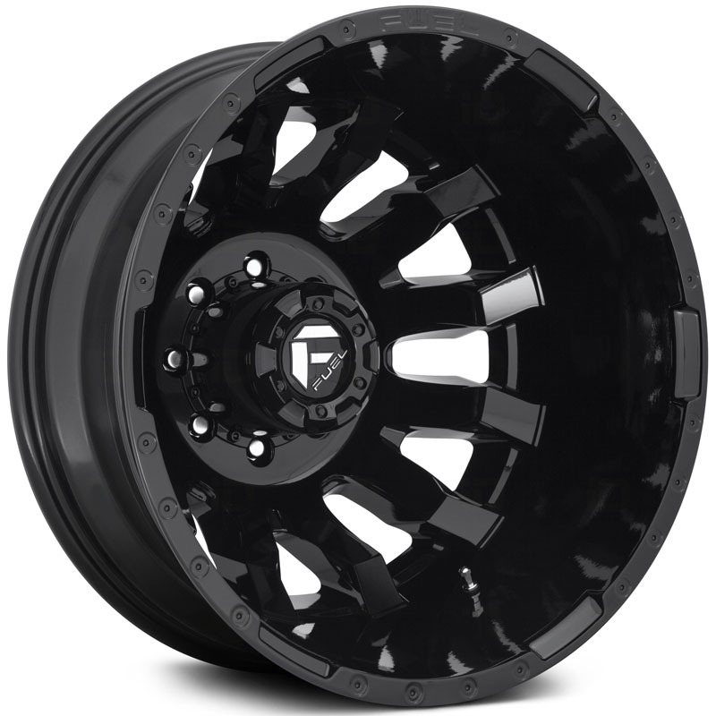 Fuel D675 Blitz Dually  Wheels Gloss Black Rear