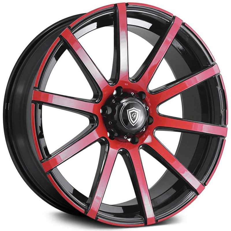 G-Line Alloys G0036  Wheels Gloss Black Red Face