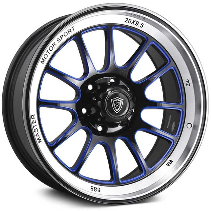 G-Line Alloys G0089  Wheels Gloss Black Blue Windows