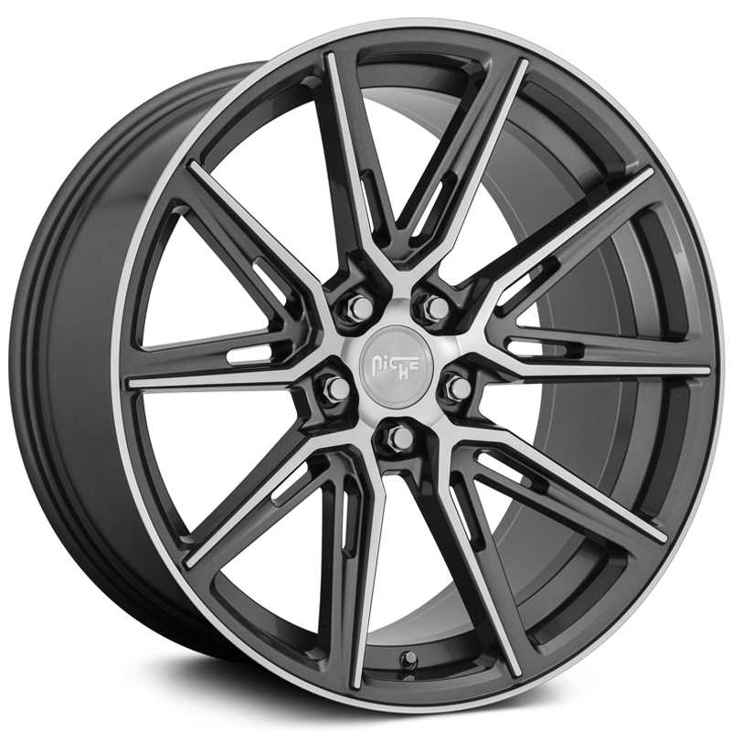 Niche M220 Gemello  Wheels Gloss Anthracite w/ Machined Face