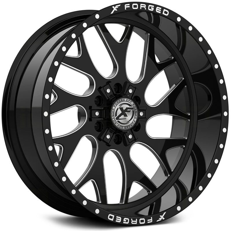 XF Offroad Forged XFX-301  Wheels Gloss Black Milled w/ Windows