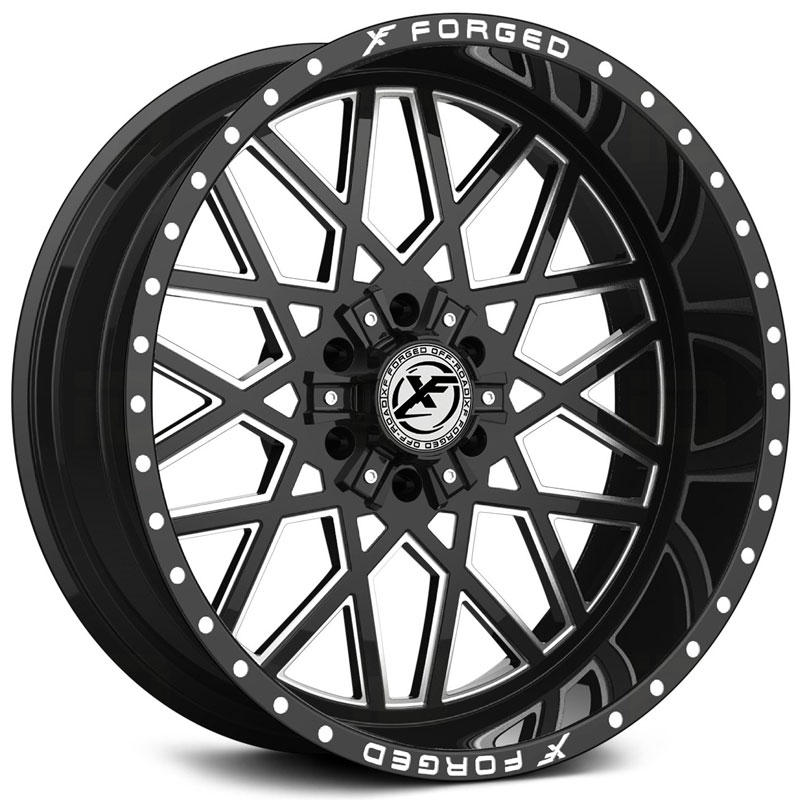 XF Offroad Forged XFX-307  Wheels Gloss Black Milled w/ Windows