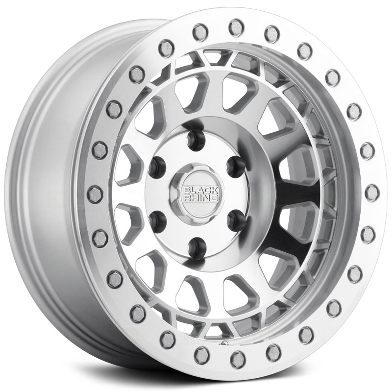 Black Rhino Primm Beadlock  Wheels Silver W/Mirror Face And Silver Bolts