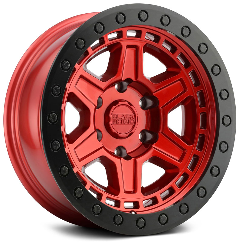 Black Rhino Reno  Wheels Candy Red W/Black Lip Edge And Black Bolts