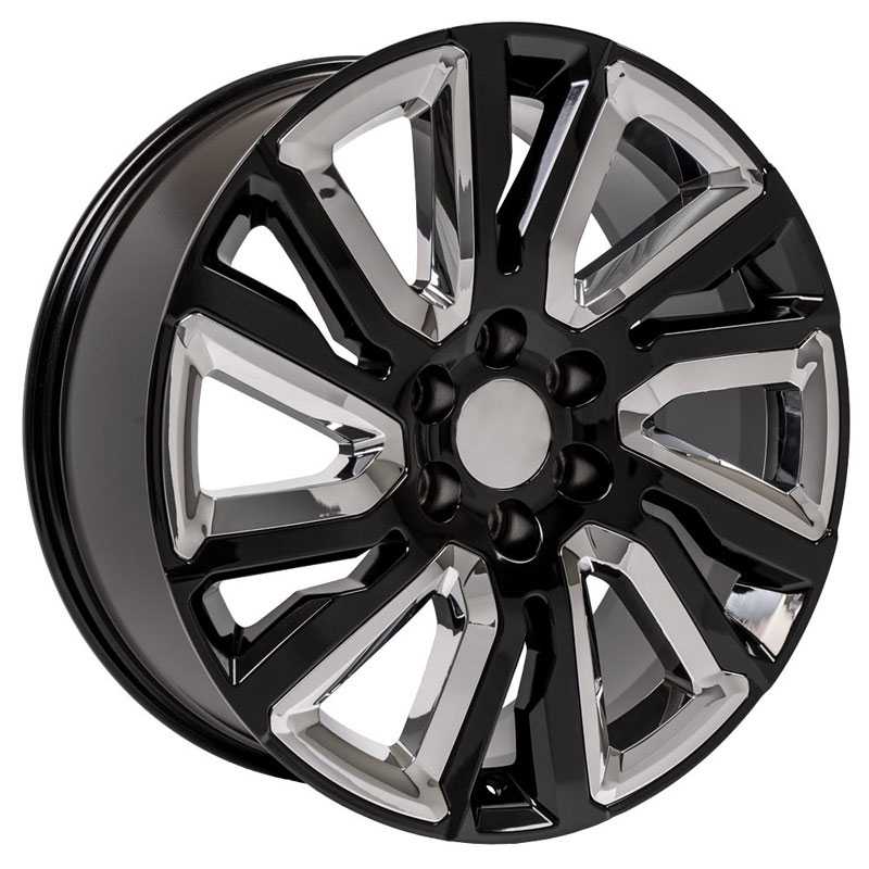 Chevy Silverado 1500 CV39  Wheels Black & Chrome