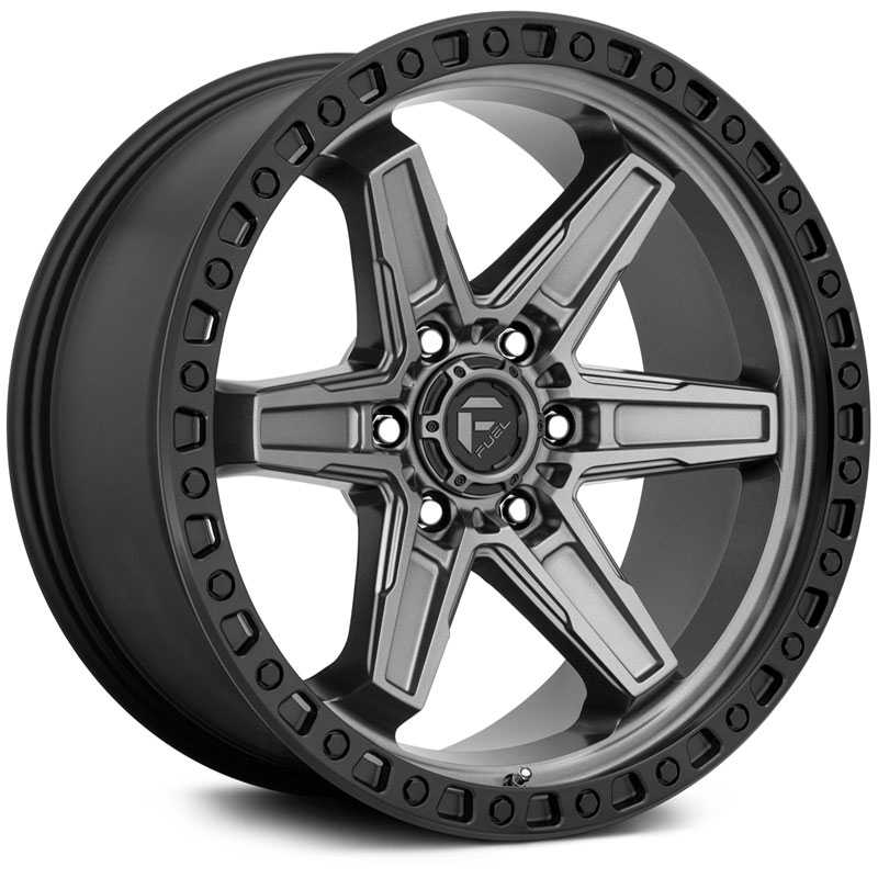 Fuel D698 Kicker  Wheels Matte Gunmetal Black Bead Ring