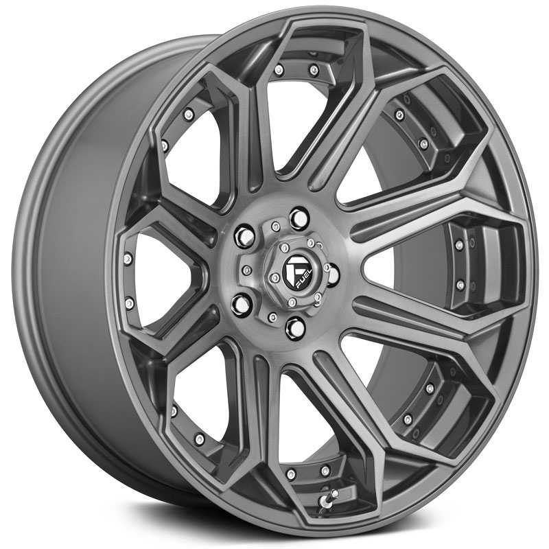 Fuel D705 Siege  Wheels Brushed Gunmetal Tinted Clear