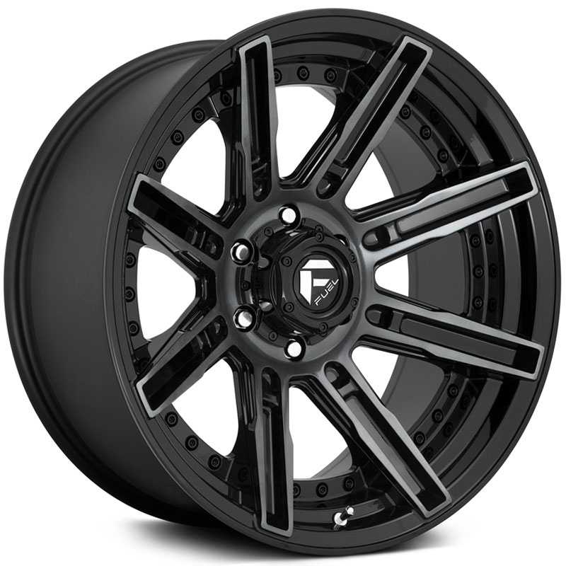 Fuel D708 Rogue  Wheels Gloss Machined Double Dark Tint