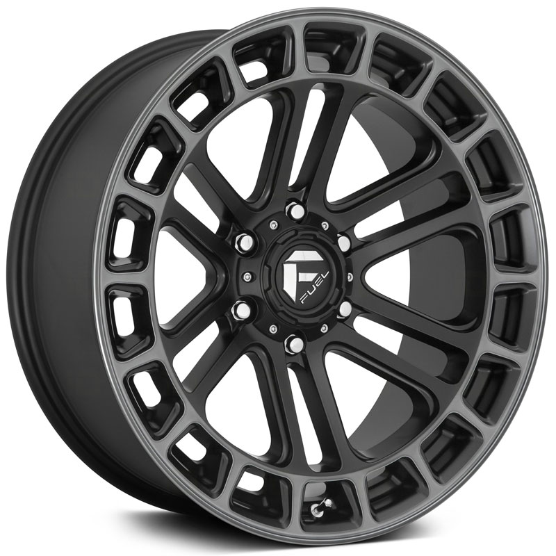 Fuel D720 Heater  Wheels Matte Black Double Dark Tint Machined