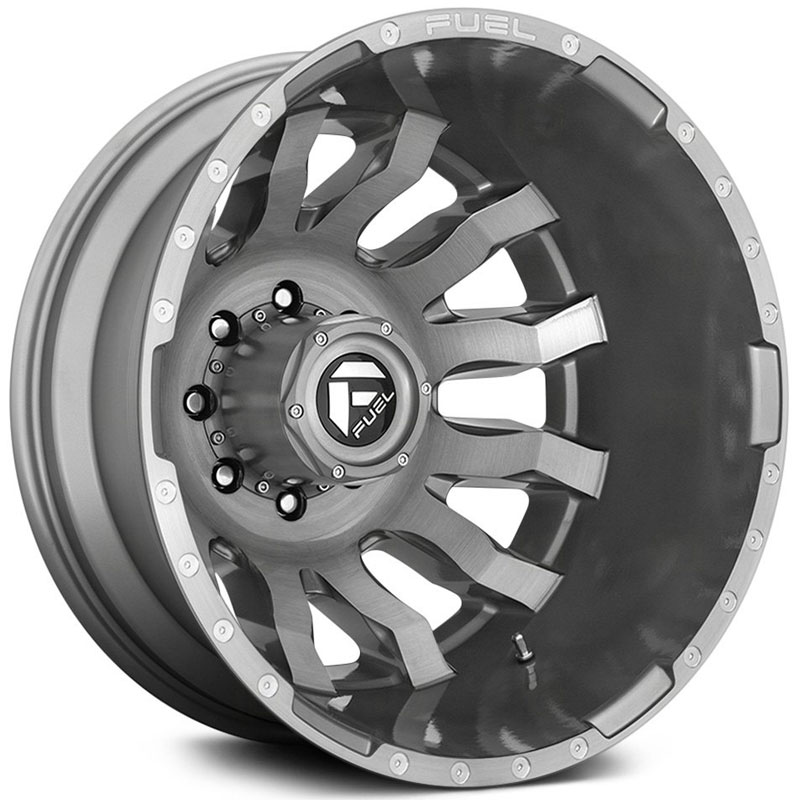 Fuel D693 Blitz Platinum Dually  Wheels Brushed Gunmetal Rear