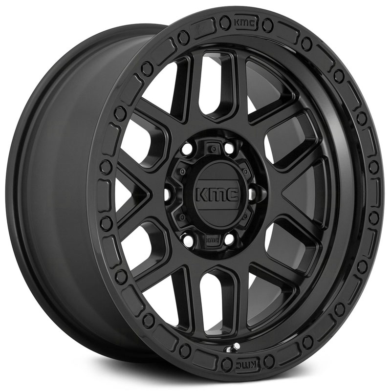 KMC KM544 Mesa  Wheels Satin Black With Gloss Black Lip